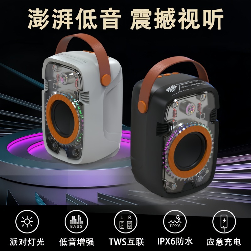 炫酷新款机甲蓝牙音箱创意 赛博朋克机械手提无线RGB低音炮小音响详情1