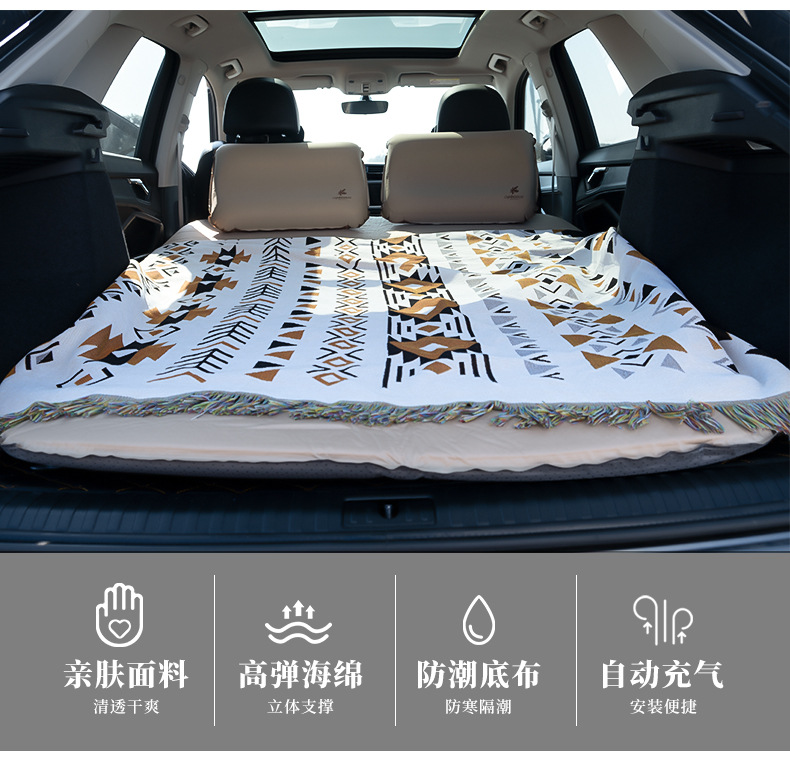 Self-driving tour general-purpose car rear sleeping pad, Tesla ModelY memory foam trunk storage portable car bed pic 2
