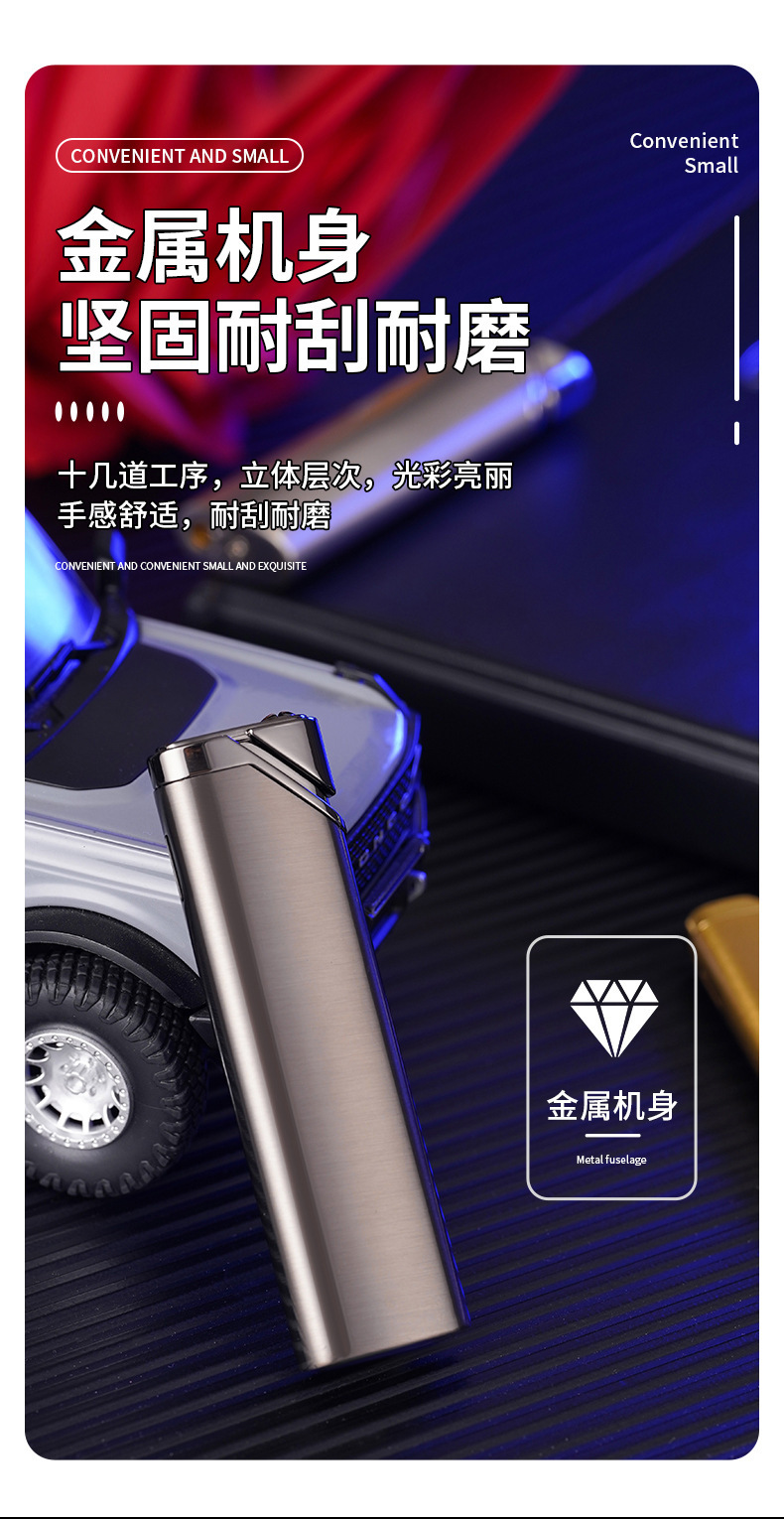 New XF4201 long portable direct-flush inflatable lighter factory direct sales, high-quality windproof lighter wholesale pic 9