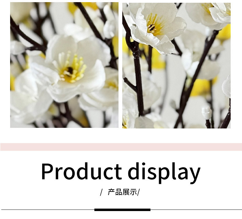 跨境热销55CM单支梅花白色迷你腊梅仿真花人造花中式家居装饰布置详情6