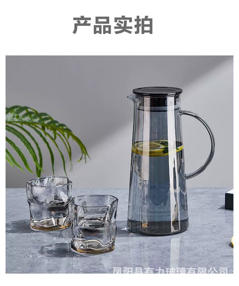 Factory wholesale high-temperature resistant glass cold water kettles, high borosilicate drinking cups, household water appliance sets, large capacity cold water kettles pic 11