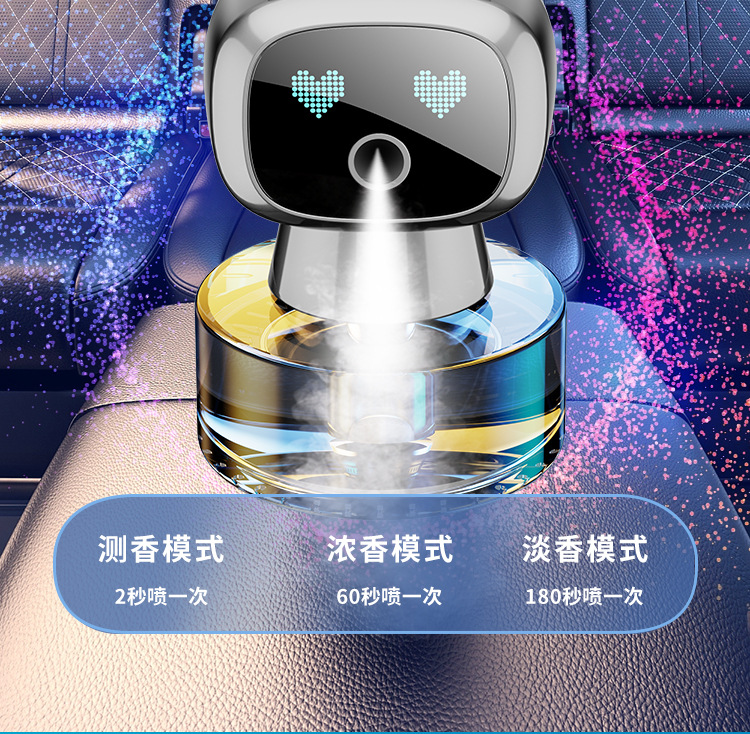 新款车载香水香薰高级感自动喷雾汽车香氛智能喷雾香薰机香水座详情9