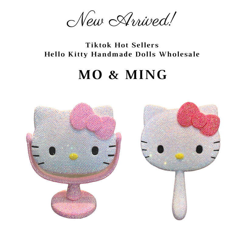 KT猫镜子手工DIY材料包批发 网红款HelloKitty贴钻化妆镜创意玩具详情2