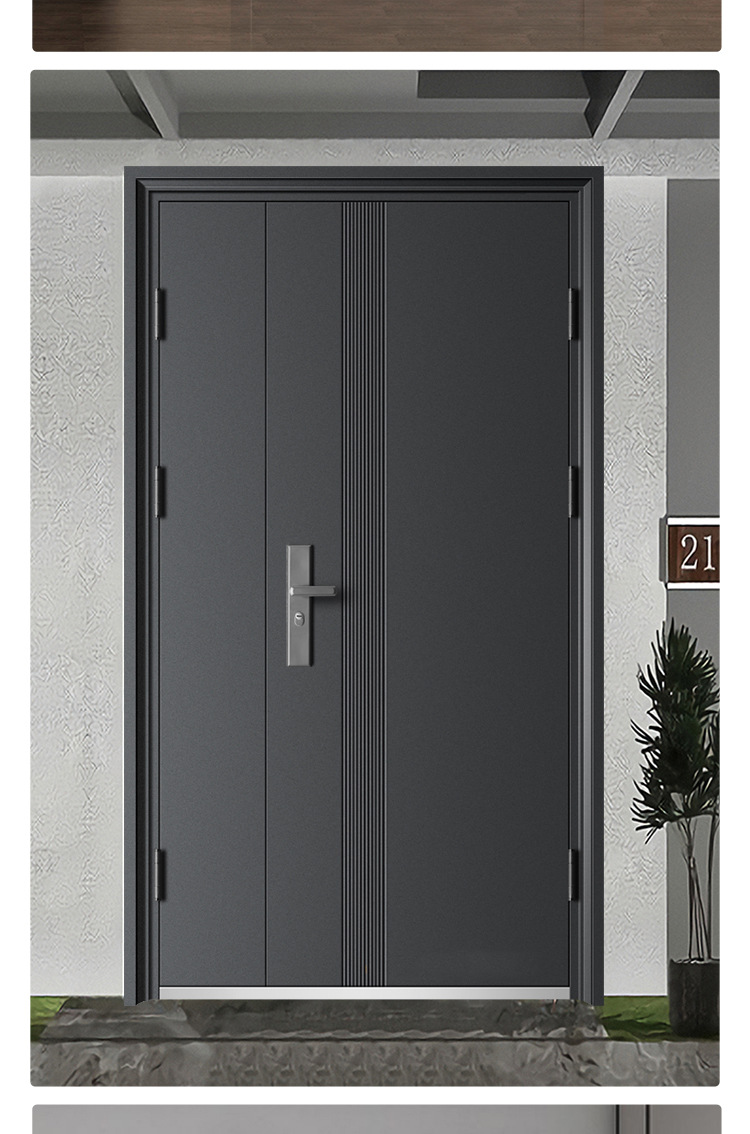 双层防盗门钢制防火门安全门子母门双开门入户单开门进户门消防门详情12