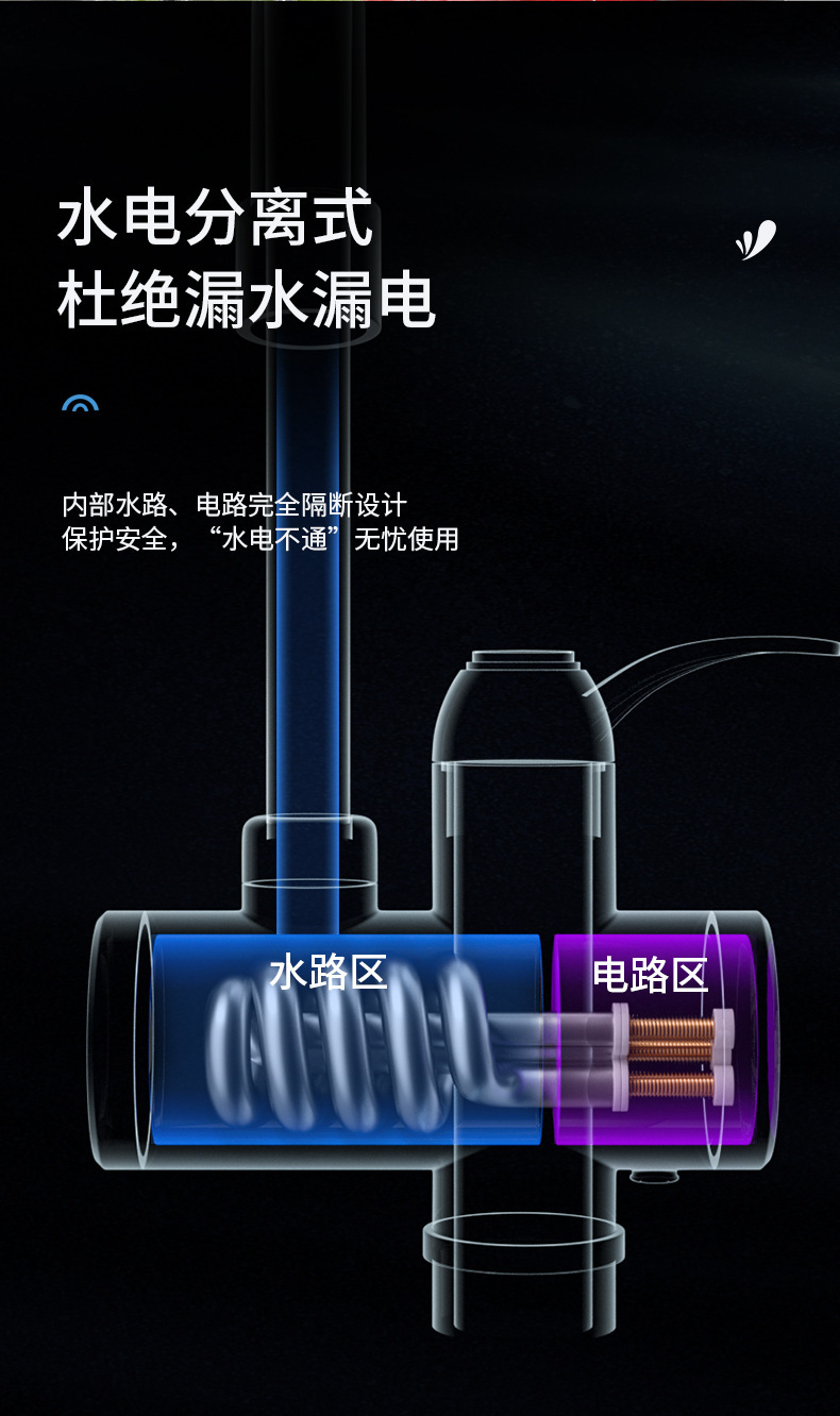 家用电热水龙头即热式厨房洗菜快速加热三秒速热水龙头外贸亚马逊详情9