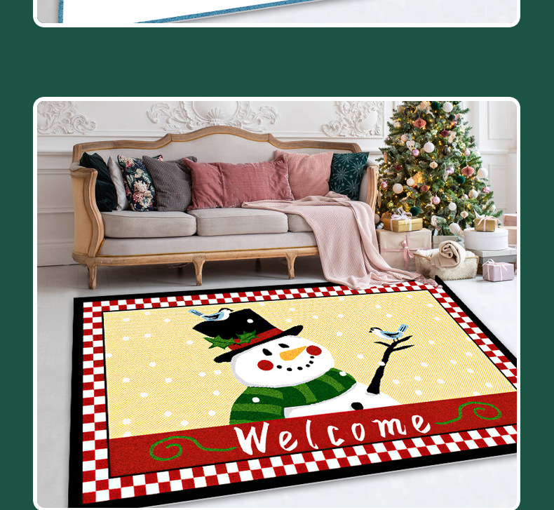 Anti-slip mat, new cartoon 3D floor mat, home living room sofa, bedroom bedside, super soft crystal velvet Christmas tree carpet pic 17