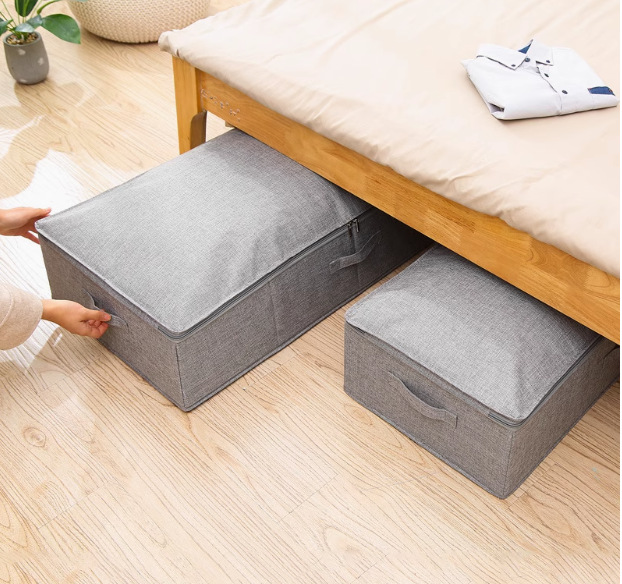 亚马逊跨境专供棉麻衣物棉被床底收纳箱折叠防潮床底收纳箱大容量详情14