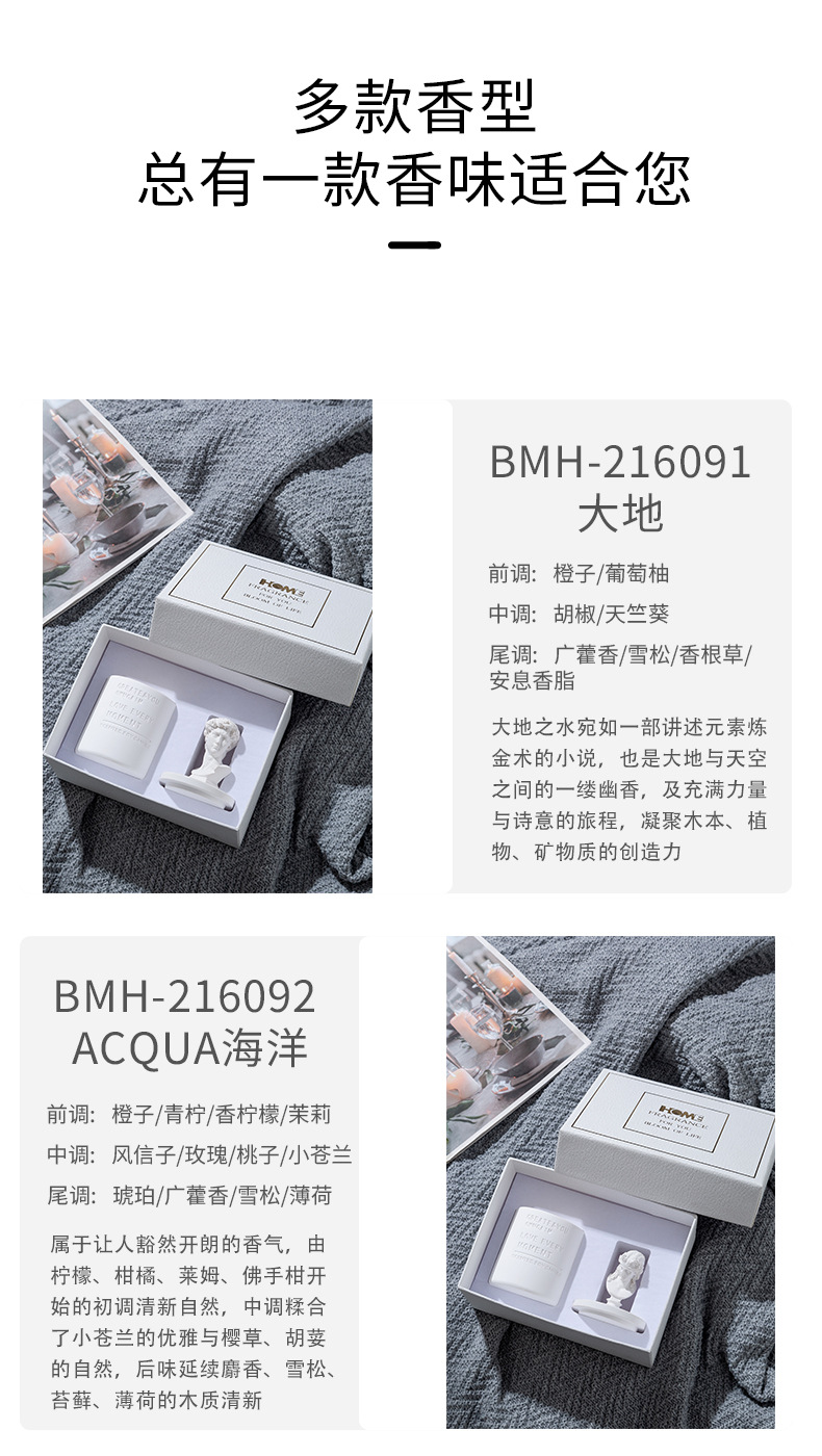 雕像精油香薰蜡烛大豆蜡香氛蜡烛创意伴手礼节日礼盒套装批发详情4