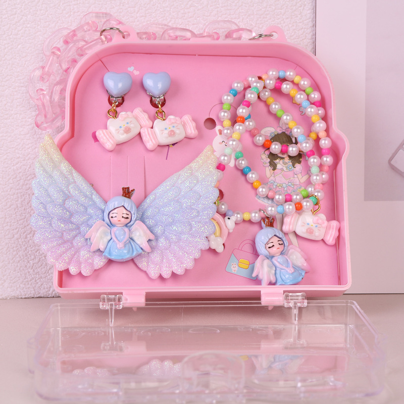 DIY儿童首饰礼盒公主手链戒指耳夹套装女童节日礼包可爱宝宝发饰详情12