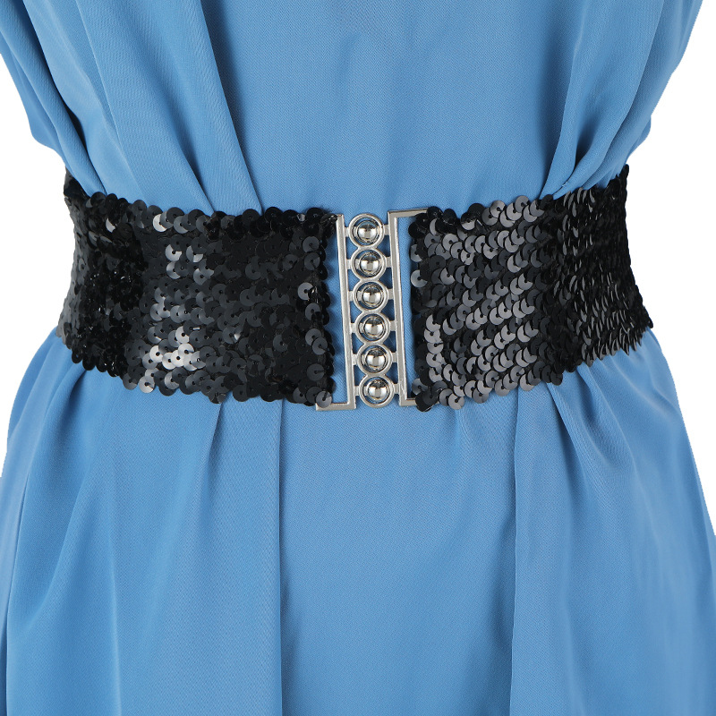 欧美风腰带女士高级感鱼鳞亮片腰封女式百搭装饰束腰外穿女裙腰封详情17