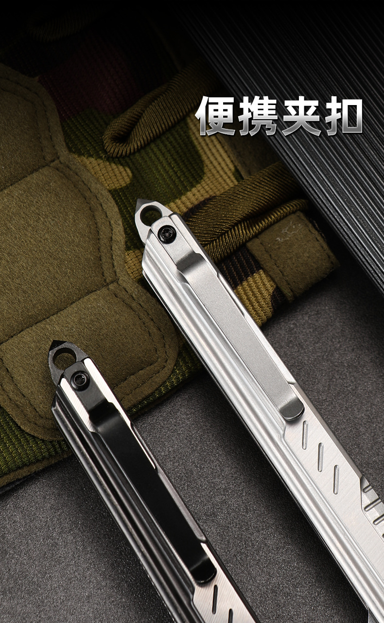 The Shenbi Outdoor portable M390 steel feather pattern folding knife, high-hardness pocket knife, camping fruit knife and folding knife are lightweight and practical pic 17