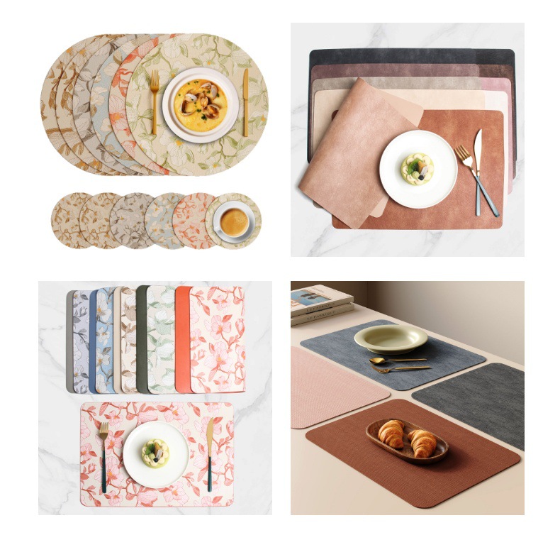 跨境placemat防滑皮革餐垫圆形酒店家居餐桌隔热餐垫子餐桌高级感详情1