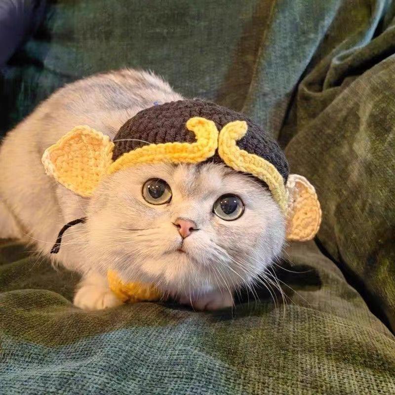 Милые кошачьи шляпы, домашние аксессуары, маленькие соломенные шляпы, рождественские елки, многофункциональные украшения pic 8