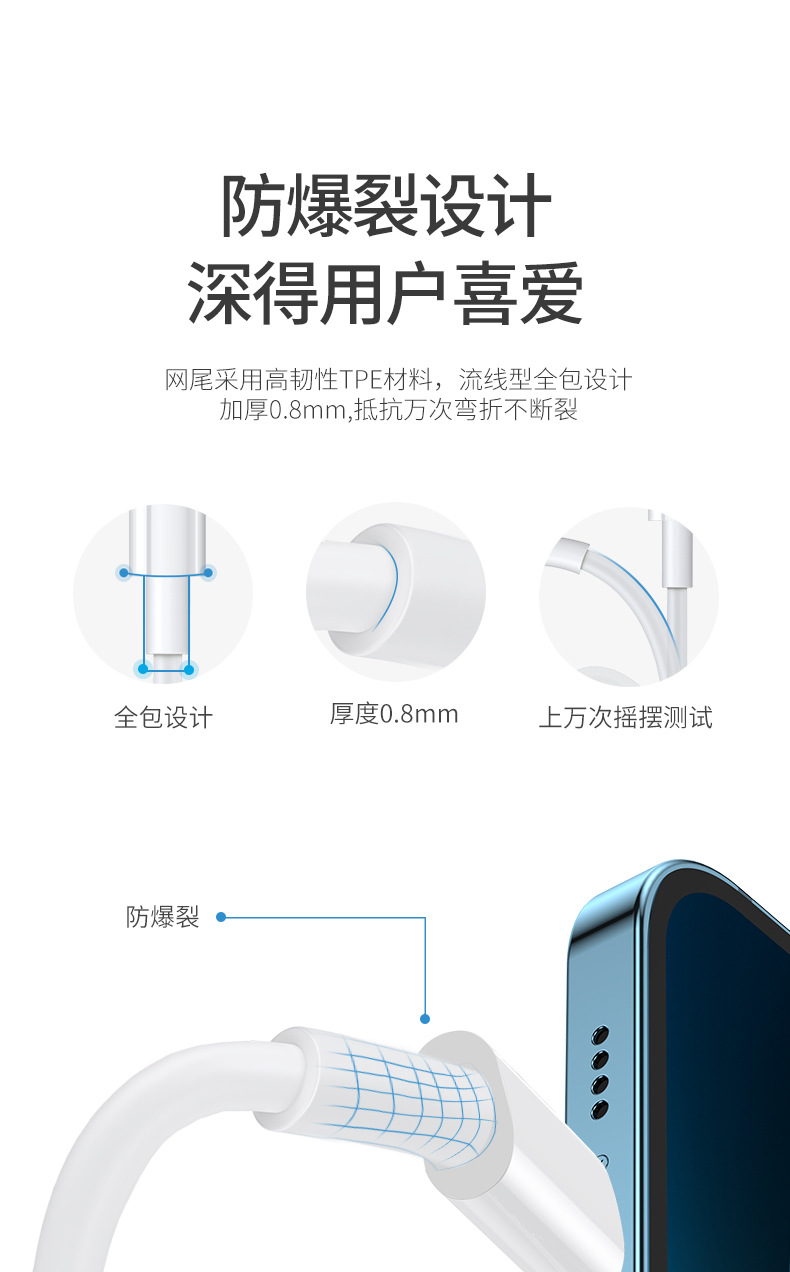 适用苹果全系数据线iphone15快充pd20W/27W手机充电线双头type-c详情12