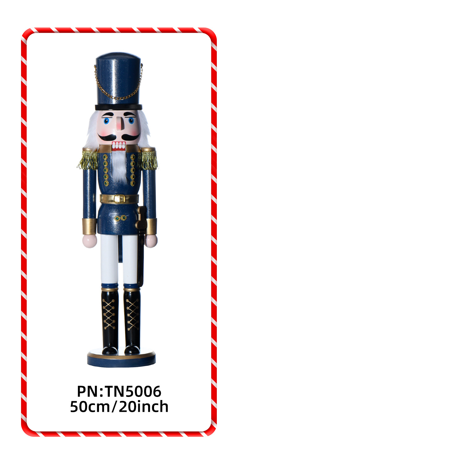 A new creative hand-painted 50CM blue body with white feet, knife and nutcracker Christmas decoration is available on 20inch pic 5