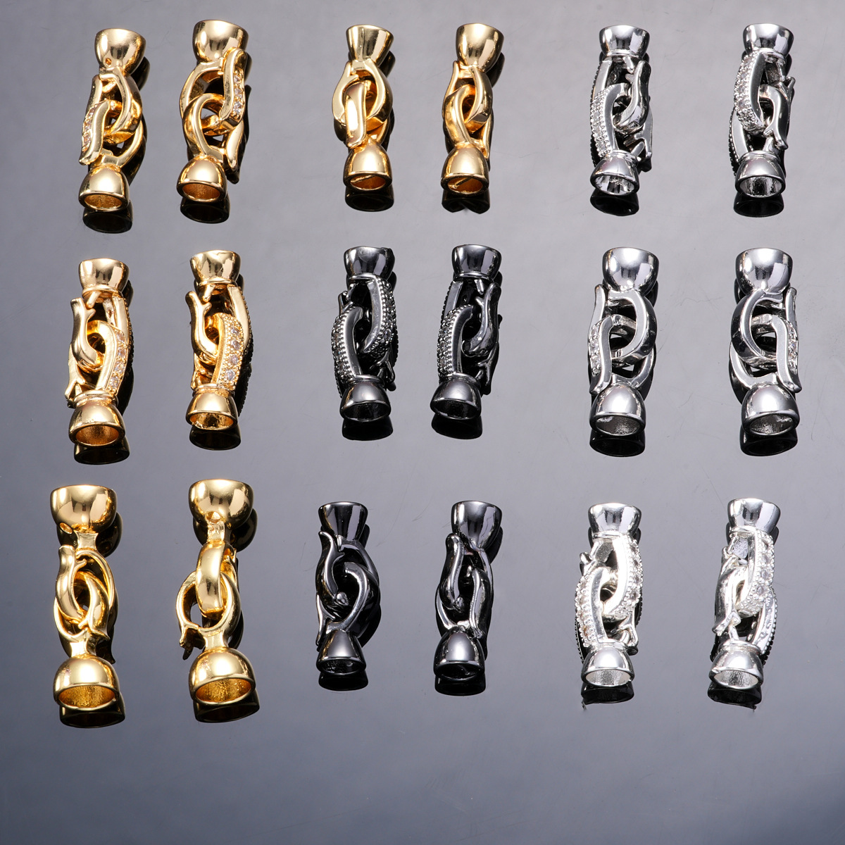 珍珠项链扣头镶锆喇叭扣万能扣收尾扣手链扣毛衣链diy珠宝配件详情9