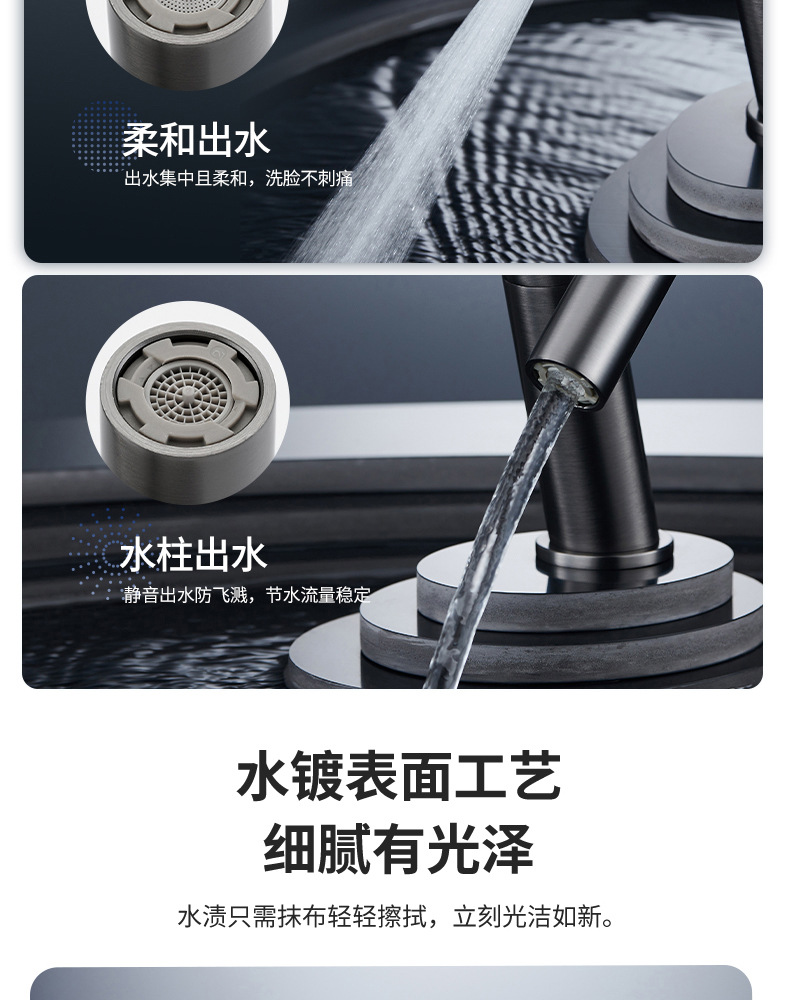 开平水暖五金外贸跨境全铜机械臂冷热面盆水龙头万向卫生间水龙头详情12