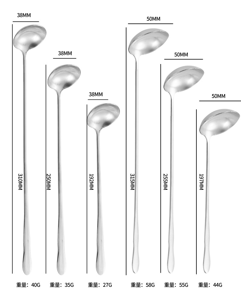 不锈钢搅拌勺创意葫芦柄水果叉咖啡搅拌勺火锅调料勺油勺长柄冰勺详情7
