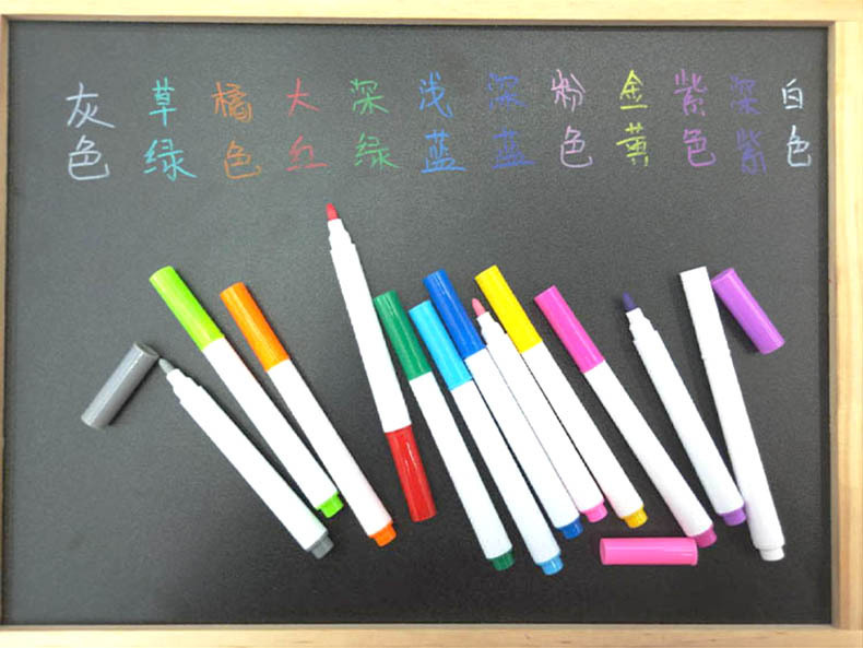 Qianhui Custom LOGO dust-free water-soluble chalk lamp board pen Fluorescent board white blackboard 12-color erasable chalk pic 5