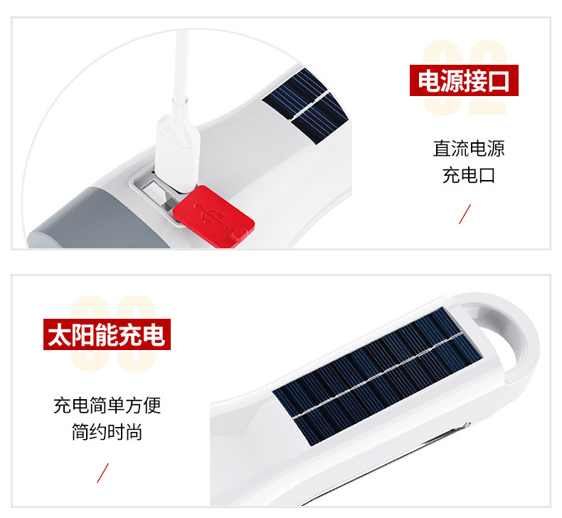 LED flashlight, high-intensity rechargeable portable household, simple outdoor multi-functional hand-held lamp, lighting fixture pic 5