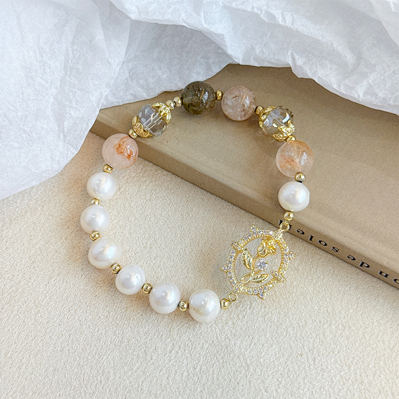 NALA娜啦甜美森系玫瑰花自然石水晶创意手串新中式轻奢高级感手链详情18