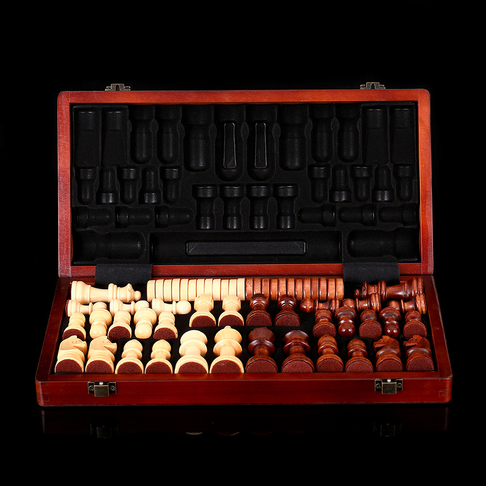 无磁性红木二合一国际象棋跳棋木质含双后专业级棋牌桌游玩具厂家外贸详情11