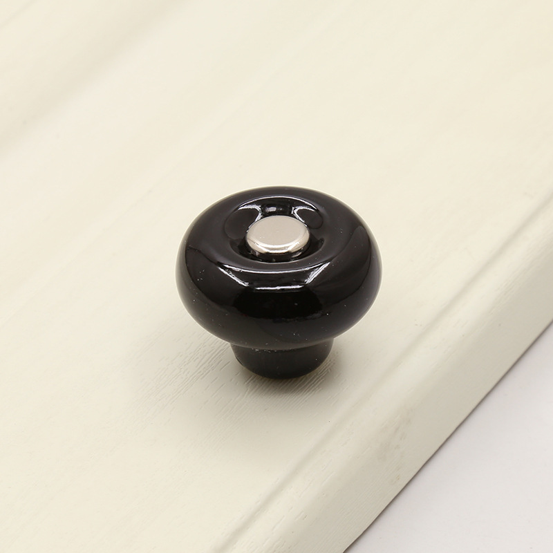 Cross-border garden cabinet door pull, handcrafted ceramic handle, copper buckle ball, round cabinet, wardrobe drawer, single-hole furniture handle pic 25