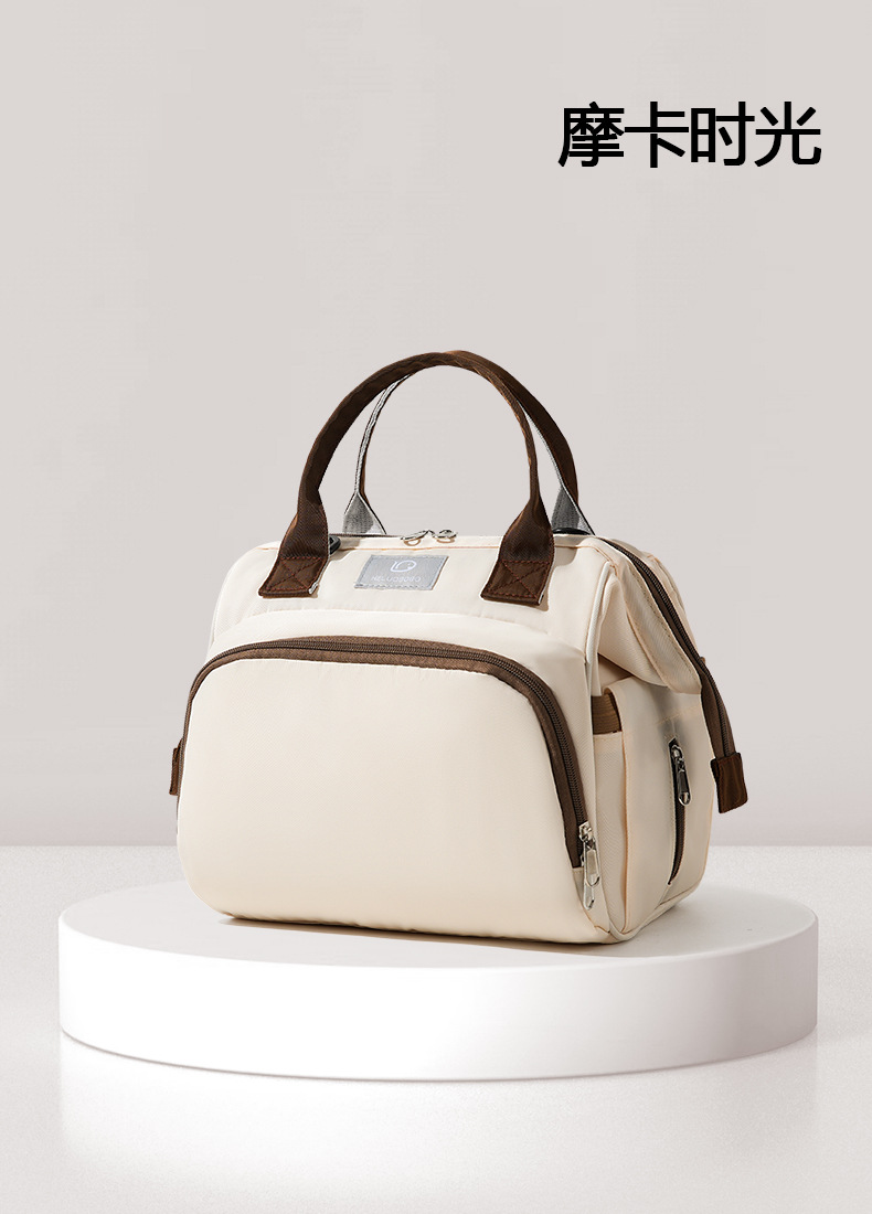 新款大容量外出母婴妈咪包女手提马卡龙背包可收纳耐磨奶瓶保温包详情12