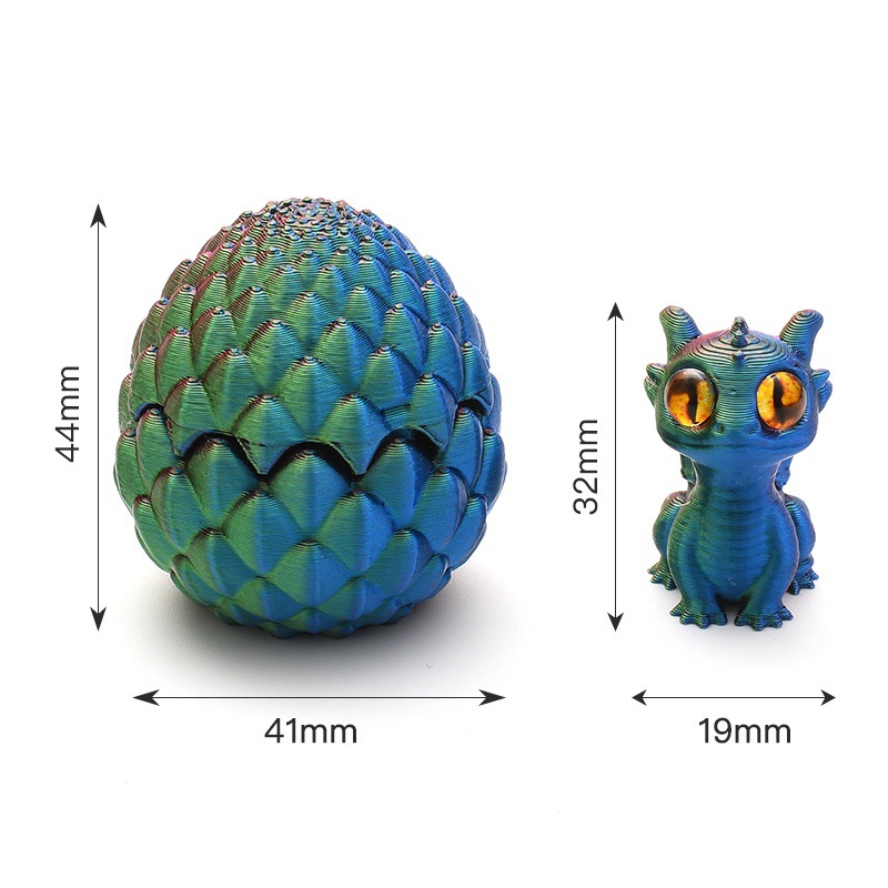 【跨境爆款】3D打印水晶小龙蛋套装玩具摆件桌面儿童迷你桌面装饰详情18