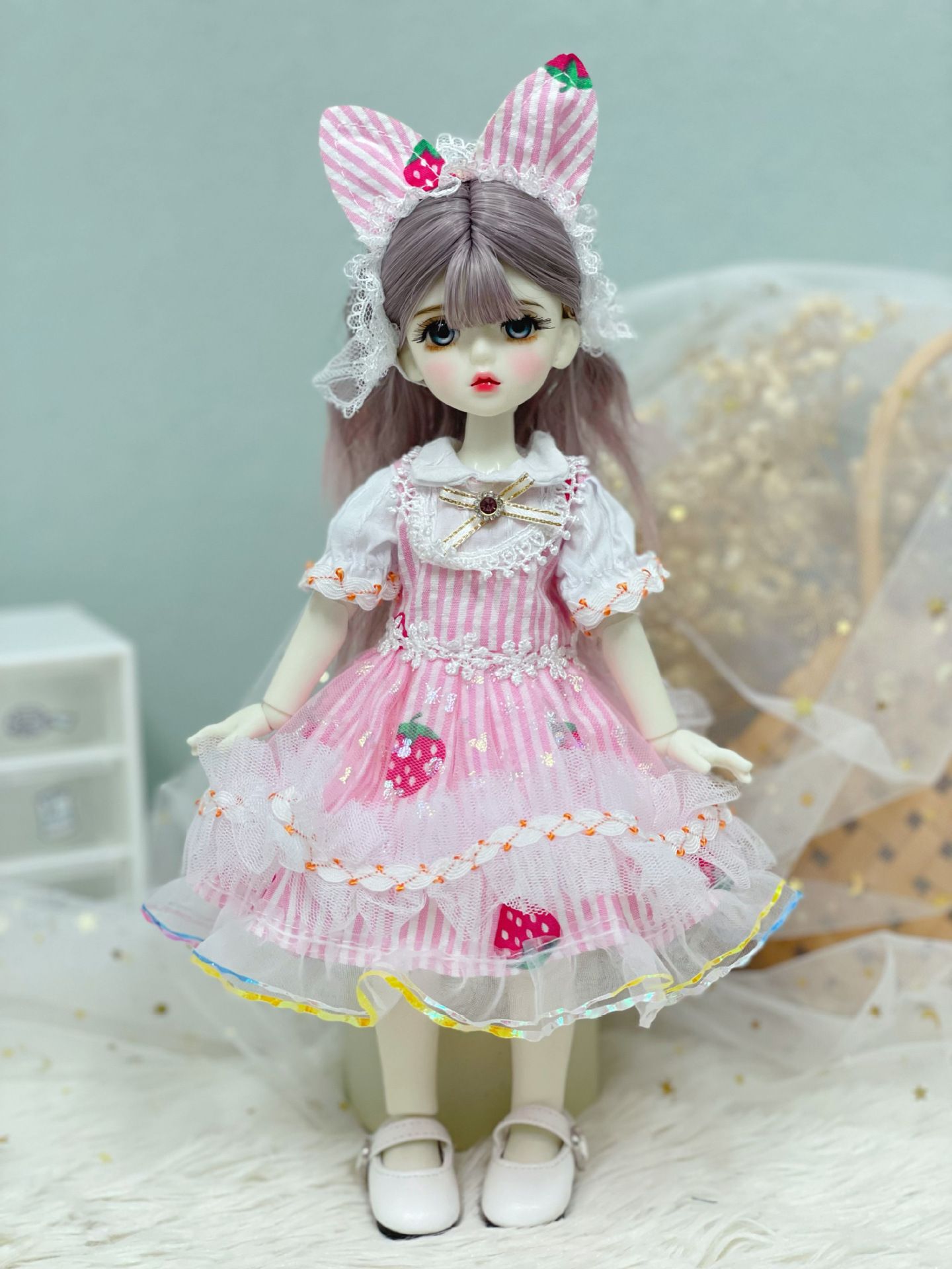 6 points bjd doll dress-up clothes, 30 cm doll set dress, autumn and winter outfits, Lolita jk maid dress pic 13
