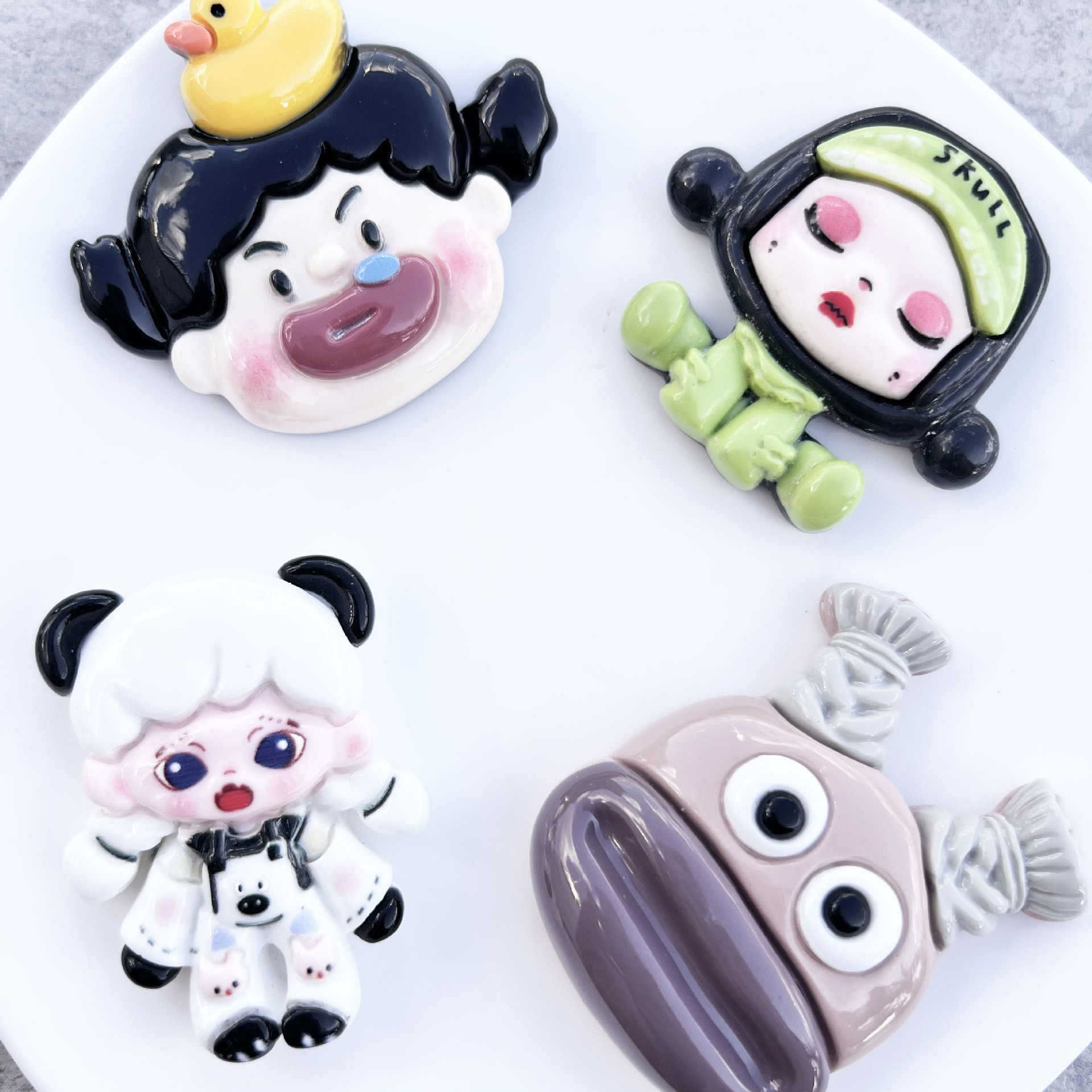 搞怪大嘴小丑卡通树脂diy饰品配件手机壳洞洞鞋贴片发夹发饰材料详情1