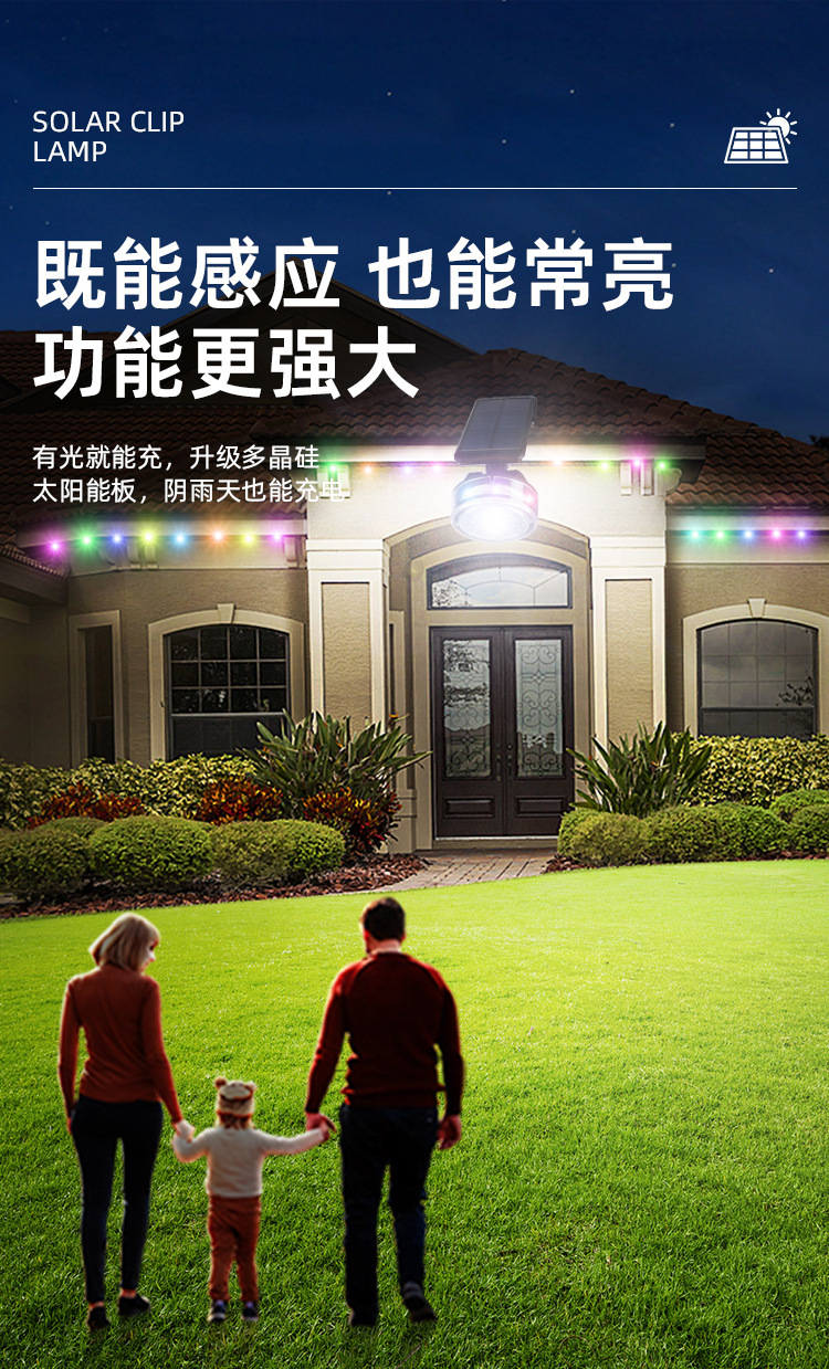 Cross-border new outdoor solar-powered sensor pull wire wall lamp simulation monitoring, no need for charging, large-capacity garden lamp pic 9