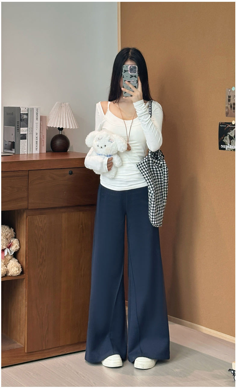 灰色运动裤女华棉秋冬2025新款高腰宽松直筒加绒加厚休闲阔腿卫裤详情13