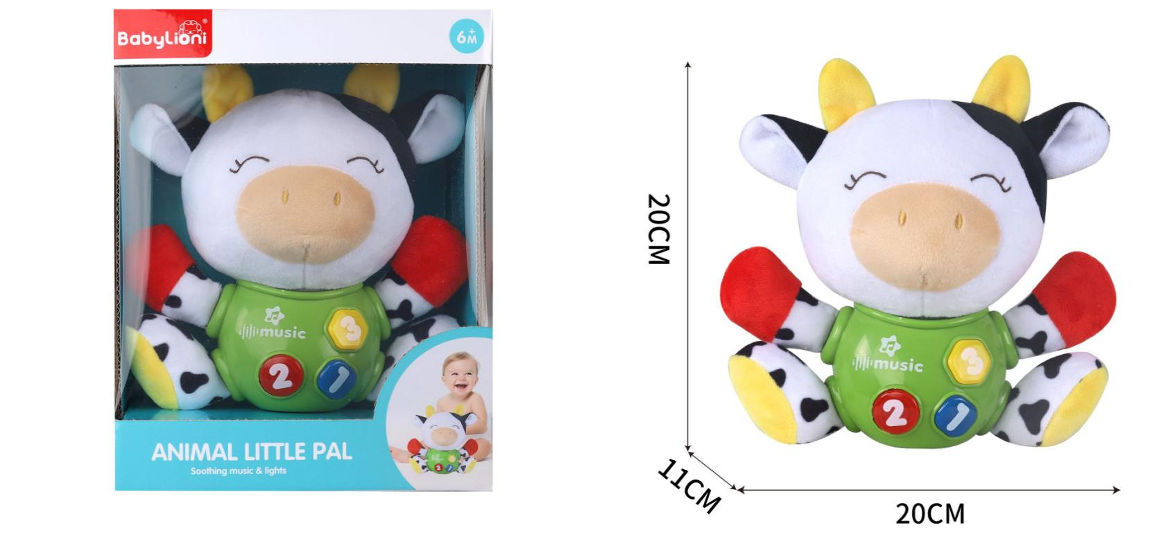 Cross-border infant and toddler audio-visual shaking music soothing doll educational early education plush fabric doll gift mascot pic 13