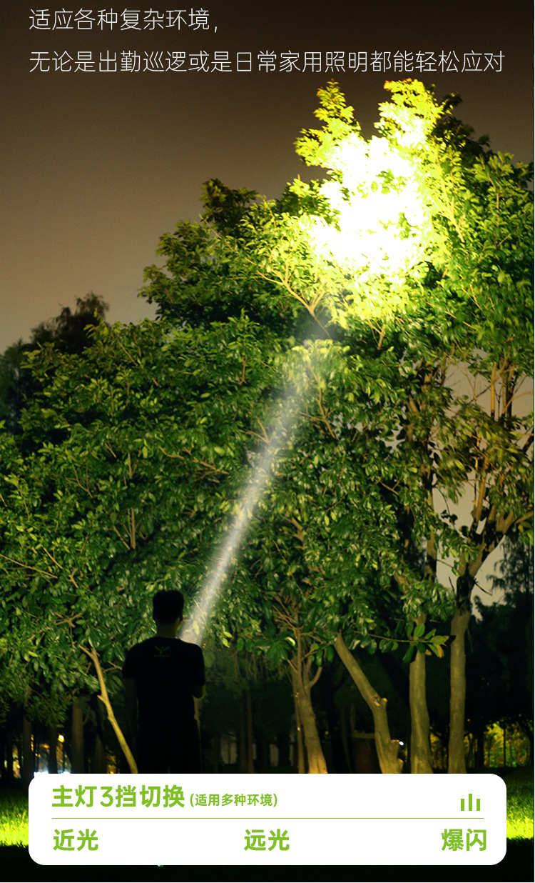 Wholesale of ABS high-intensity flashlight LED outdoor USB charging household portable 18650 waterproof small flashlight emergency light pic 4