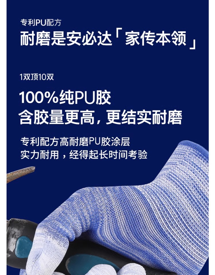薄款PU涂指涂掌防滑耐磨尼龙涂胶轻薄透气男女打包防静电劳保手套详情13