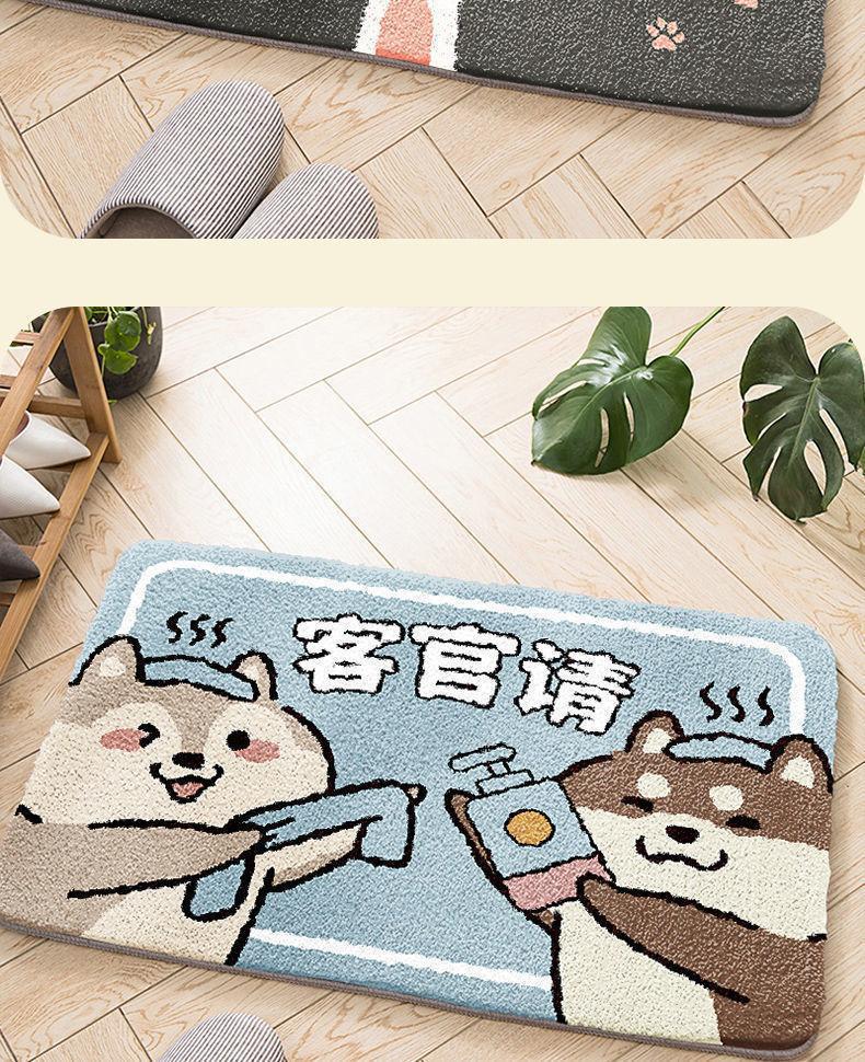 卡通仿羊绒地垫卫生间浴室吸水防滑脚垫入户耐磨吸水地毯厂家批发详情16