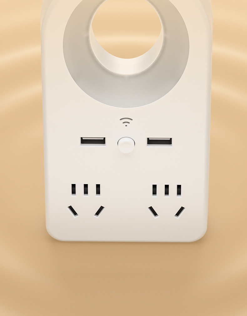 智能语音声控小夜灯带插座usb多功能插排家居LED柔光宿舍护眼台灯详情21