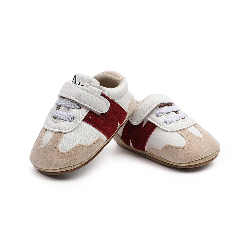 0-1岁宝宝防滑6-9-12个月男女婴儿软底防滑学步鞋运动拼色小白鞋详情8