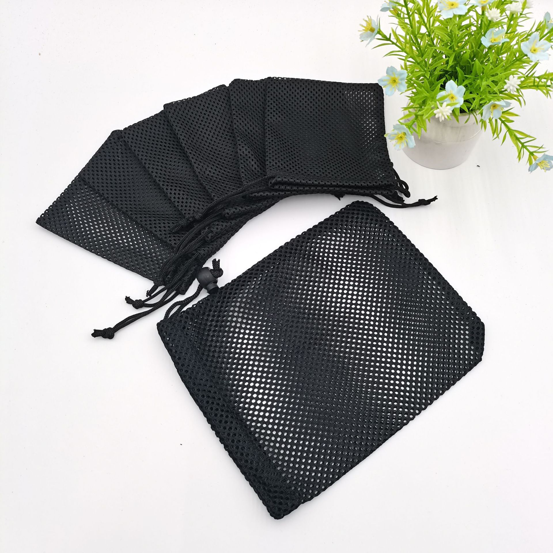 Breathable and quick-drying basketball net drawstring pocket, sports racket closing net pocket, folding ball game drawstring storage bag pic 11