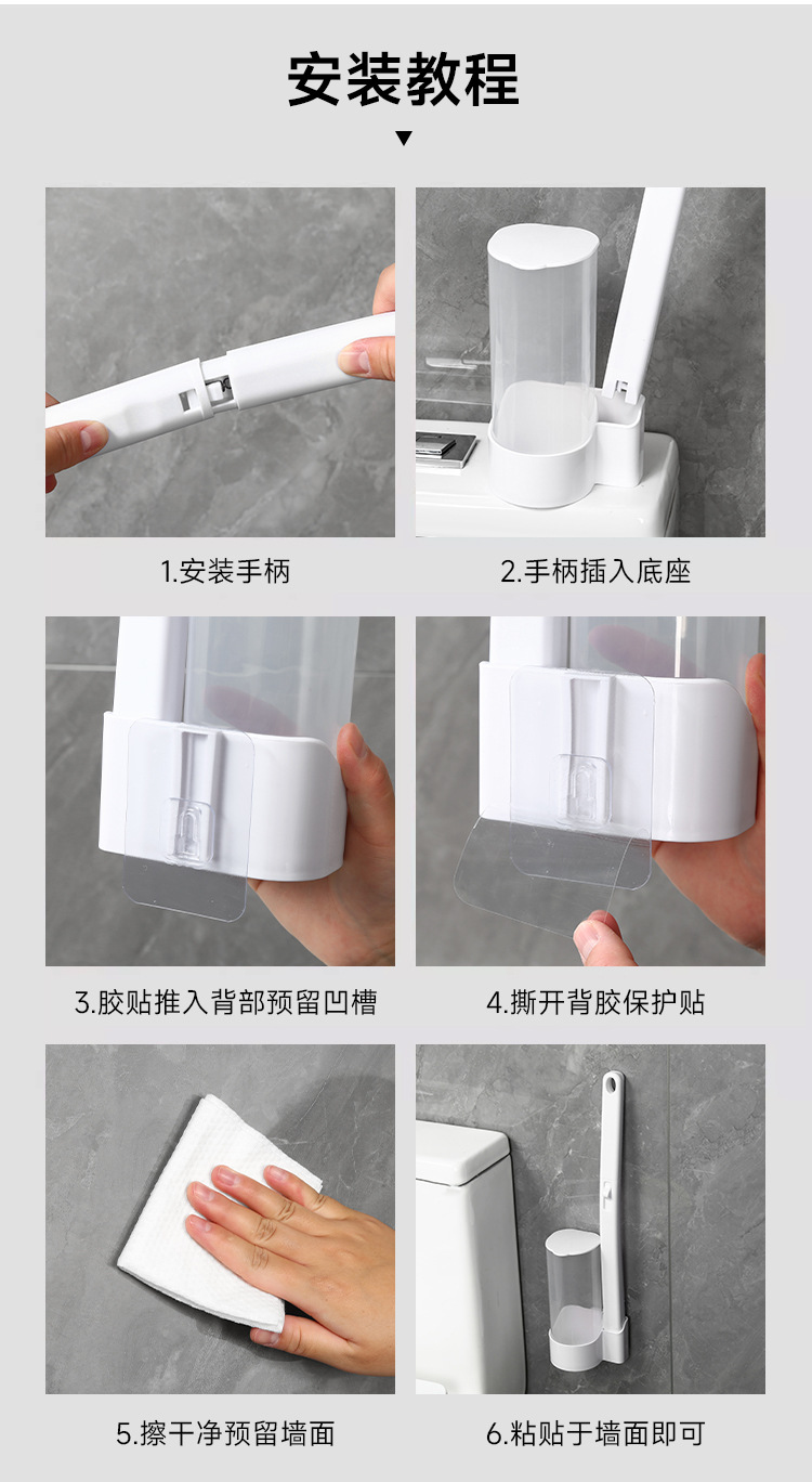 Disposable toilet brush set, bathroom no blind spots, sterile, household disposable and replaceable cleaning brush head toilet brush pic 10