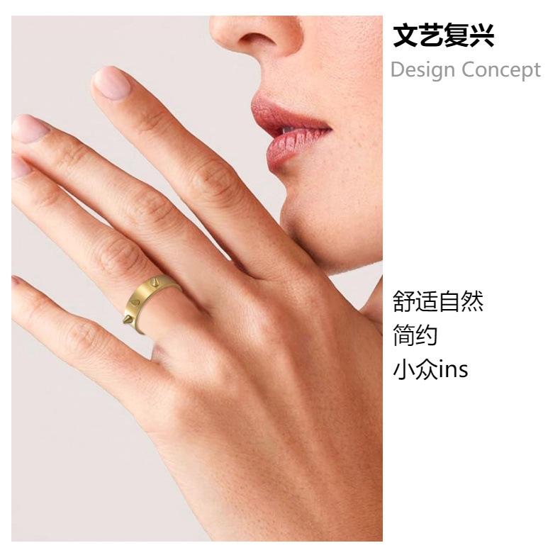 European and American punk-style self-defense and anti-wolf ring, 3-nail emergency defense ring, 18k electroplated couple jewelry for men and women pic 3