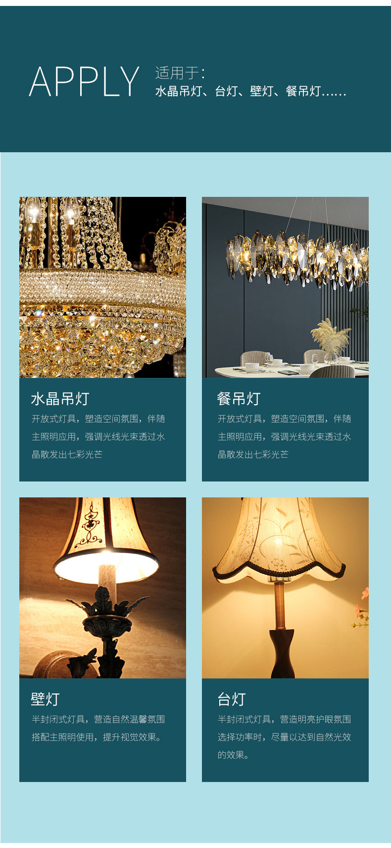 LED bulb screw socket energy-saving corn lamp, ultra-bright household E27E14 crystal chandelier, light source for living room, bedroom and dining room pic 6