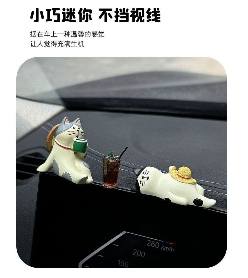 Healing little cat ice American car ornaments, car center console display screen ornaments, desktop ornaments, decorative items pic 8