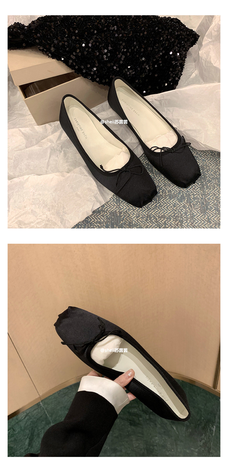 【sheii苏茵茵】暮光少女~方头法式蝴蝶结浅口芭蕾单鞋女平底鞋详情18