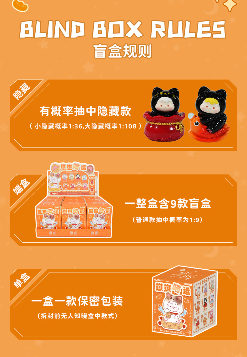 崽崽喵运宝盒潮玩盲盒可爱桌面装饰品新年送祝福小礼物吉祥小挂件详情7