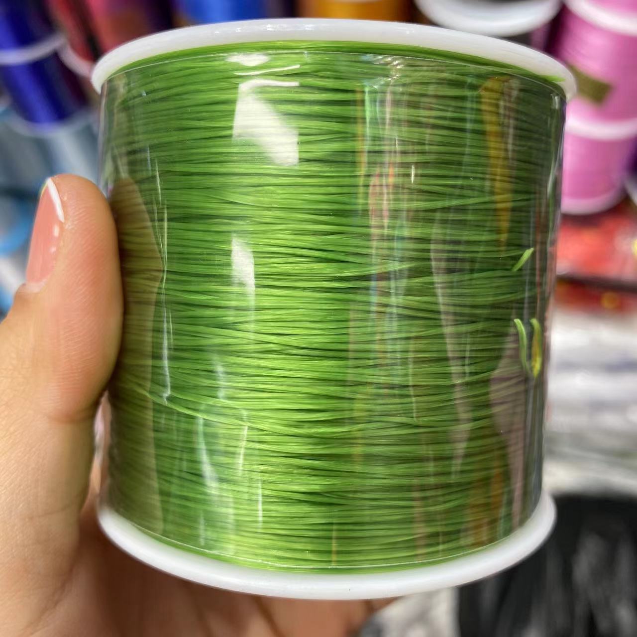 500米diy佛珠水晶串珠大卷韩国造扁形水晶线松紧线弹力线绳批发详情14