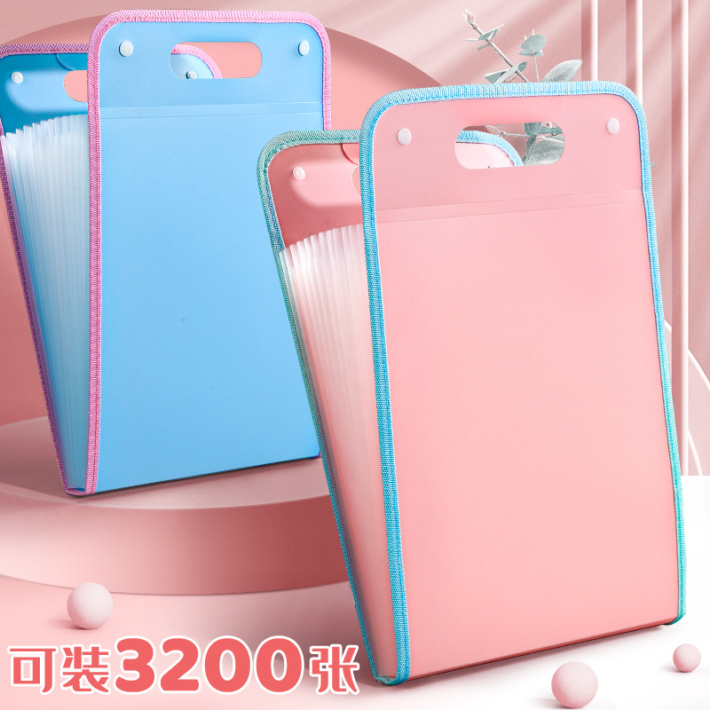 Portable organ bag folder, a4 large-capacity student test paper storage bag, 13-layer ticket and document classification storage bag pic 5