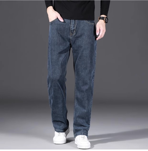 罗蒙高端牛仔裤男2025新款宽松直筒大码阔腿裤秋季男士休闲长裤子详情18