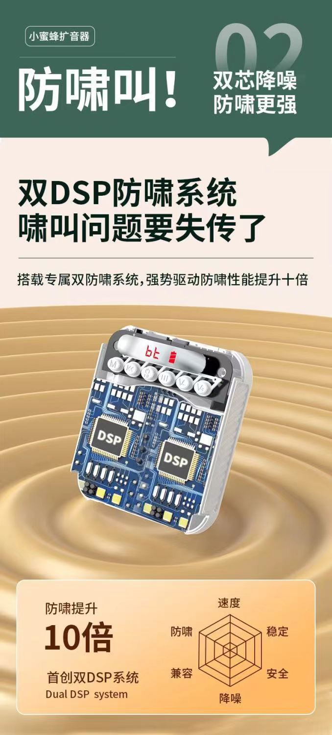 新款诺必行小蜜蜂教师导游专用扩音器户外商场叫卖喊话器插卡音响详情8